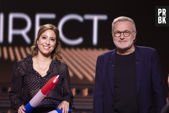 Exclusif - Léa Salamé, Laurent Ruquier sur le plateau de l'émission OEED (On Est En Direct) présentée par L.Salamé et L.Ruquier à Paris, France, le 19 mars 2022. © Jack Tribeca/Bestimage