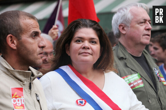 Raquel Garrido - Marche contre la vie chère et l'inaction climatique à Paris le 16 octobre 2022. © Jonathan Rebboah / Panoramic / Bestimage