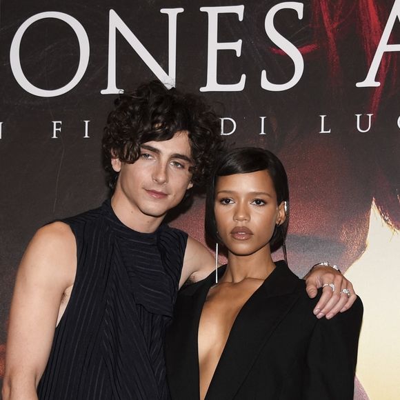 Timothée Chalamet, Taylor Russell actress au photocall du film "Bones And All" à Milan, Italie, le 12 novembre 2022.