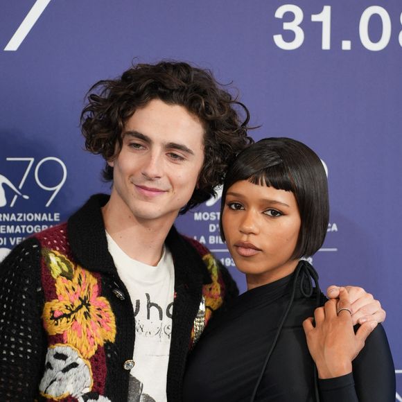 Timothee Chalamet et Taylor Russell au photocall du film "Bones And All" lors de la 79ème édition du festival international du film de Venise (La Mostra), Italie, le 2 septembre 2022. © MPP/Bestimage
