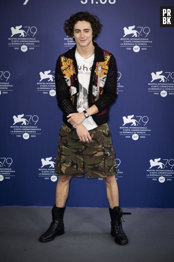 Timothée Chalamet lors du photocall du film "Bones and All" lors du 79 ème festival international du film de Venise (31 août - 10 septembre 2022. Mostra). Le 2 septembre 2022.