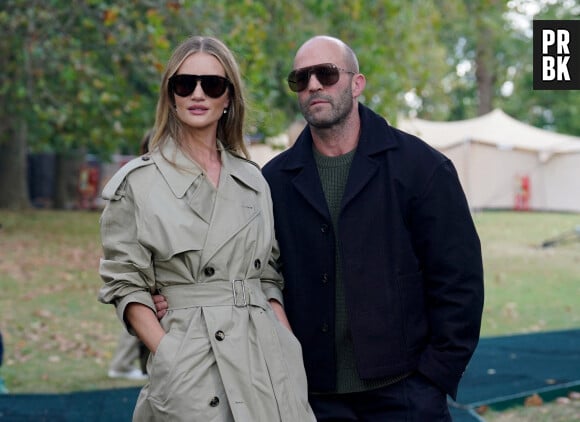 Rosie Huntington-Whiteley and Jason Statham arrive for the Burberry show at Highbury Baptist Church in London, during London Fashion Week 2023. London, UK on September 18, 2023. Photo by Lucy North/PA Wire/ABACAPRESS.COM 