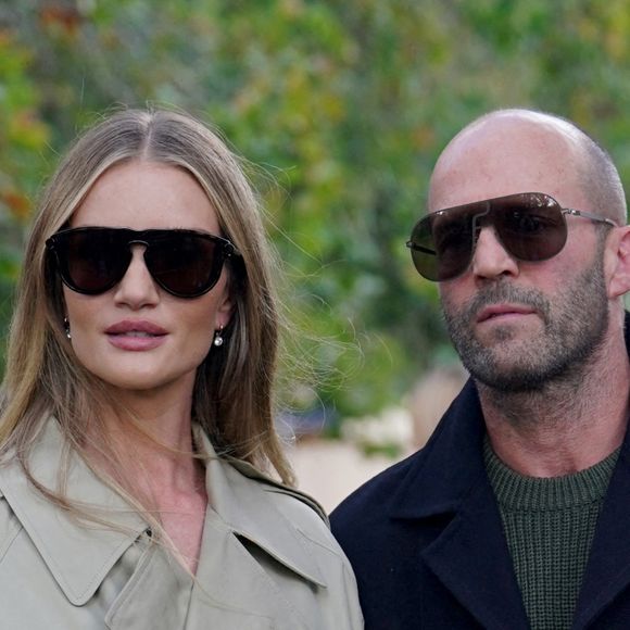Rosie Huntington-Whiteley and Jason Statham arrive for the Burberry show at Highbury Baptist Church in London, during London Fashion Week 2023. London, UK on September 18, 2023. Photo by Lucy North/PA Wire/ABACAPRESS.COM 