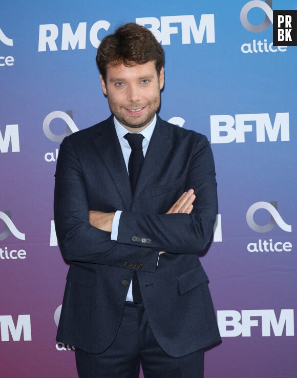 Benjamin Duhamel lors de la conférence de presse de rentrée BFM TV. - RMC du groupe Altice France à Paris, France, le 31 août 2023. © Coadic Guirec/Bestimage