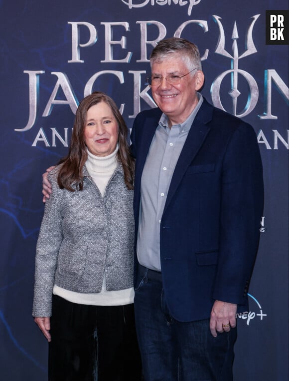 17 December 2023. Celebrities seen attending the UK Premiere of "Percy Jackson and the Olympians" at Odeon Luxe Leicester Square in London. Pictured: Rebecca Riordan, Rick Riordan 
