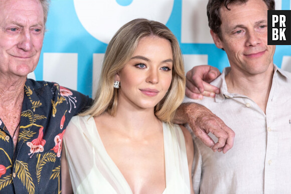 Moore Park, AUSTRALIA - Guests and cast attend "Anyone But You" Special Australian Screening held at Hoyts Entertainment Quarter. Pictured: Bryan Brown, Sydney Sweeney & Will Gluck