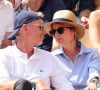 Denis Brogniart et sa femme Hortense - Célébrités dans les tribunes des Internationaux de France de tennis de Roland Garros 2023 le 6 juin 2023. © Jacovides-Moreau/Bestimage