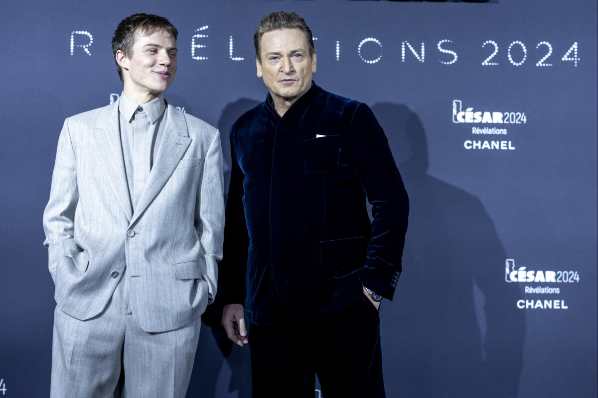 Photo Félix Lefebvre et Benoît Magimel au photocall du dîner César