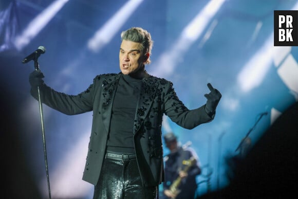Robbie Williams sur scène à Schladming le 8 décembre 2023