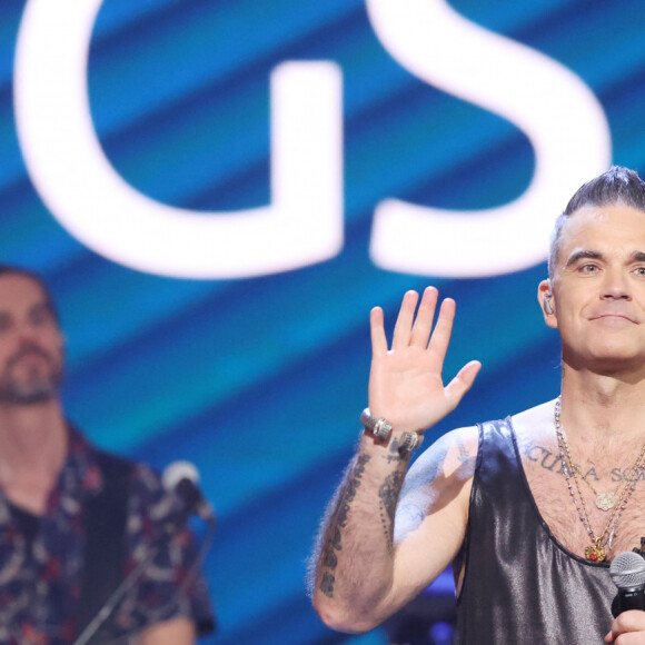Robbie Williams dans l'émission "Your Songs" à Leipzig, le 16 novembre 2022.
