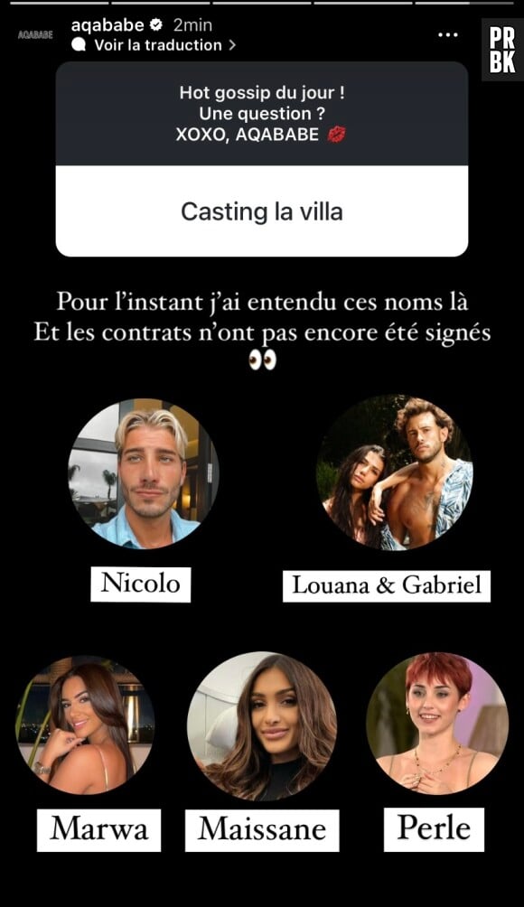 Aqababe dévoile certains noms du possible casting de La Villa des coeurs brisés 9.