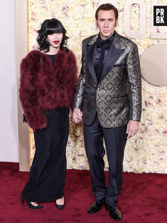 Riko Shibata et Nicolas Cage à la cérémonie des Golden Globe Awards 2024