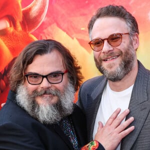 Jack Black et Seth Rogen à la première du film "The Super Mario Bros" à Los Angeles, le 1er avril 2023.