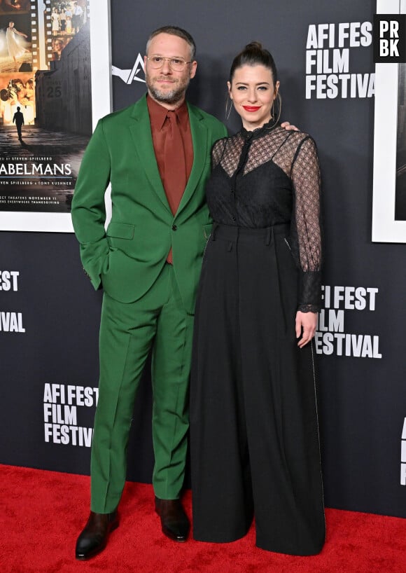 Seth Rogen et Lauren Miller au photocall de la première de "Fabelmans" lors du 2022 AFI Festival à Los Angeles, le 6 novembre 2022.