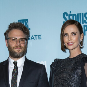 Seth Rogen et Charlize Theron à l'avant-première du film "Séduis-moi si tu peux !" au cinéma Gaumont Opéra Capucines à Paris, France, le 24 avril 2019. © Olivier Borde/Bestimage