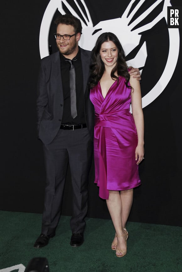 Lauren Miller et Seth Rogen à la première du film Le Frelon vert au Grauman's Chinese Theatre de Los Angeles le 10 janvier 2011