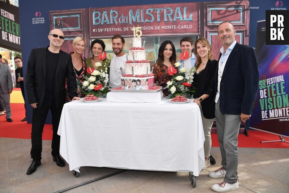 Rebecca Hampton, Pierre Martot, Pauline Bression, Marwan Berreni, Fabienne Carat, Grant Lawrens, Léa Francois, Serge Dupire - La série "Plus belle la vie" fête son anniversaire lors du 59ème festival de la télévision de Monte Carlo à Monaco le 16 juin 2019. © Norbert Scanella / Panoramic / Bestimage