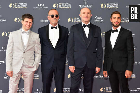 Grant Lawrens, Serge Dupire, Pierre Martot et Marwan Berreni durant la soirée d'ouverture du 59ème Festival de Télévision de Monte Carlo à Monaco le 14 juin 2919.© Bruno Bebert / Bestimage 