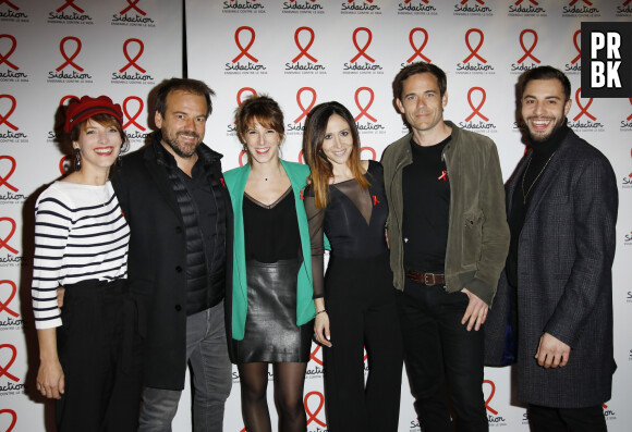 Elodie Varlet, Stéphane Henon, Léa François, Fabienne Carat, Guillaume Delorme, Marwan Berreni - Soirée de lancement du Sidaction 2019 à la salle Wagram à Paris, le 18 mars 2019. © Marc Ausset-Lacroix/Bestimage 