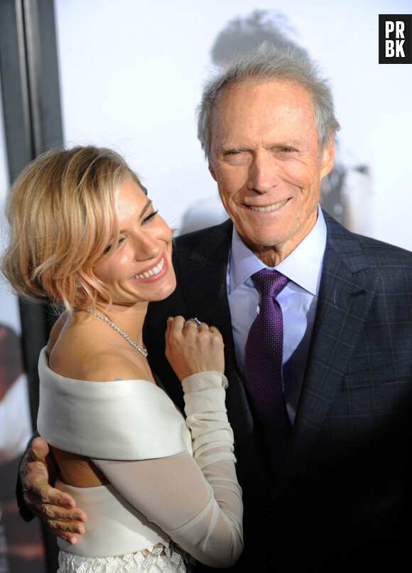 Sienna Miller et Clint Eastwood - Première du film "American Sniper" à New York. Le 15 décembre 2014.