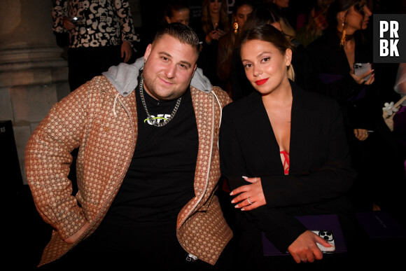 Exclusif - Le couple d'influenceurs Nicocapone, Nicolas Scuderi (Nico) et Daniela Pinto - Front row lors du défilé Etam Live Show dans les jardins des Archives Nationales lors de la fashion week. © Agence. Bestimage