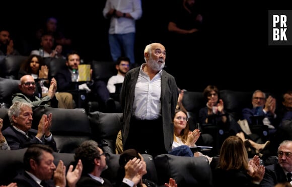 Lors de la soirée de clôture de la 6ème édition du festival Cinéroman à Nice, Gérard Jugnot ému aux larmes lors de l'hommage rendu à Michel Blanc © Bebert-Jacovides/Bestimage