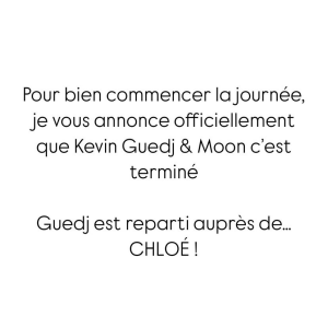 Aqababe annonce la rupture de Kevin Guedj et Moon et assure que le candidat s'est remis avec son ex.