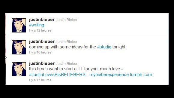 Justin Bieber rameute ses beliebers sur Twitter ... pour leur dire merci !