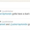 Justin Bieber lâche l'info sur twitter : il bosse avec Usher et Will.I.Am !