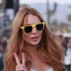 Lindsay Lohan a posé pour les photographes lors de Coachella 2012