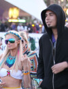 Paris Hilton et son boyfriend Afrojack à Coachella 2012