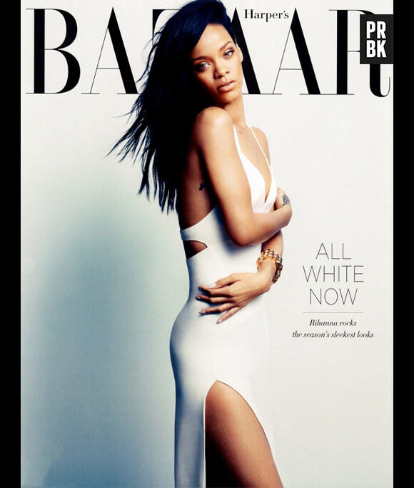 Rihanna sublime dans une robe blanche pour Harper's Bazaar