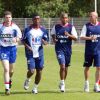 Marcel Desailly avec ses coéquipiers de l'équipe de France