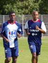 Marcel Desailly avec ses coéquipiers de l'équipe de France