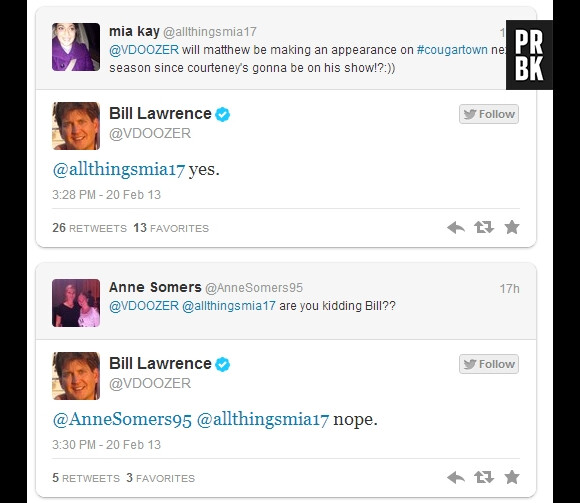 Bill Lawrence confirme l'arrivé de Perry dans Cougar Town