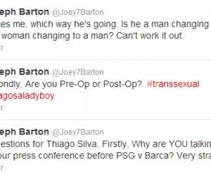 Sur Twitter, Joey Barton s'en était pris à Thiago Silva