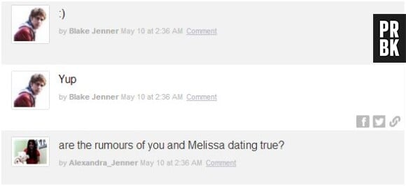 Blake Jenner a confirmé sa relation avec Melissa Benoist