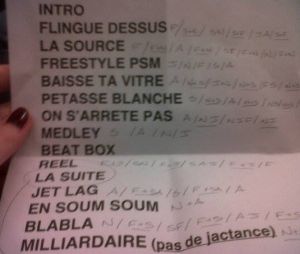 La setlist du concert de 1995 au Trabendo pour So Music le 10 juin 2013