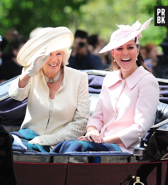 Kate Middleton et Camilla Parker Bowles pendant la parade "Trooping the Colour" 2013