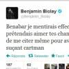 Benjamin Biolay s'en prend à Bénabar sur Twitter