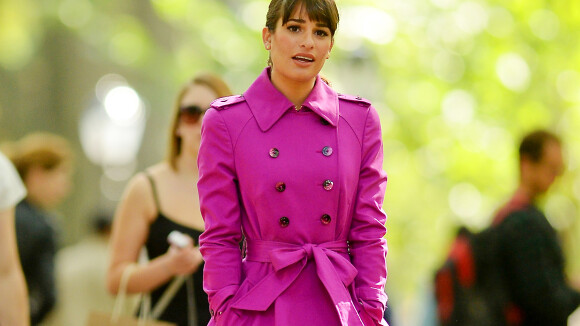 Lea Michele resplendissante sur le tournage de Glee à New York