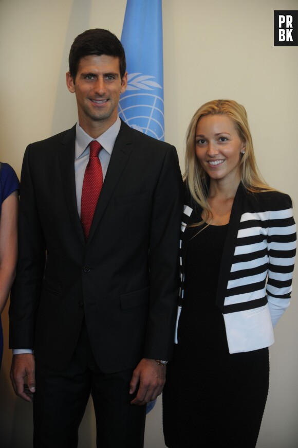 Novak Djokovic et Jelena Ristic à New York en août 2013