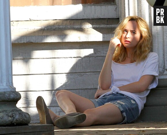 Dakota Johnson sur le tournage du film Cymbelin le 4 septembre 2013 à New York