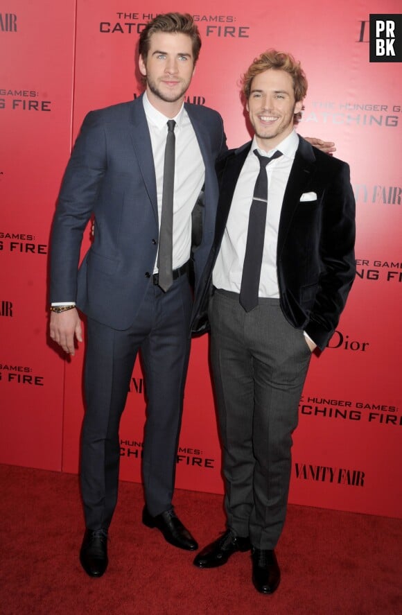 Liam Hemsworth et Sam Claflin à l'avant-première d'Hunger Games l'embrasement à New York le 20 novembre 2013