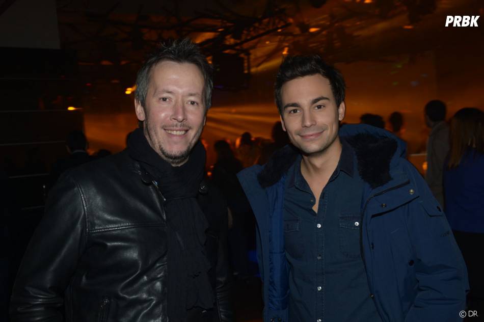 Jean-Luc Lemoine et Bertrand Chameroy à la soirée de lancement de la PS4 le 28 novembre 2013