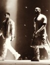 Drake et Kanye West, ensemble sur scène pendant le Yeezus Tour, le 23 décembre 2013