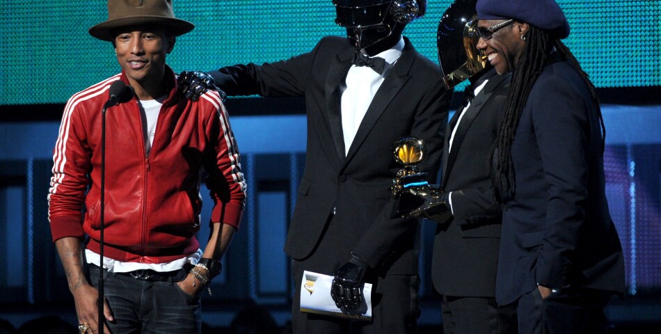 Grammy Awards 2014 : Daft PUnk et Pharrell Williams lors de la cérémonie qui s&#039;est déroulée le 26 janvier 2014 à Los Angeles