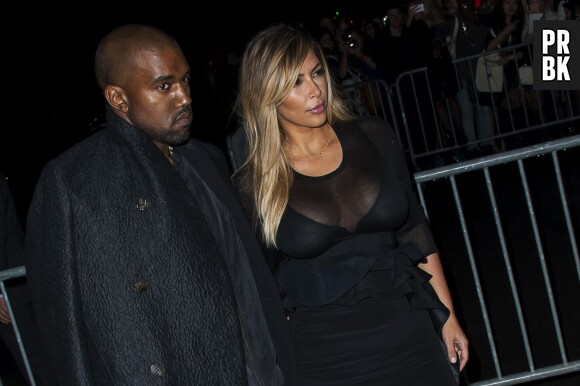 Kim Kardashian et Kanye West à la Fashion Week de Paris pour le défilé Givenchy, le 29 septembre 2013