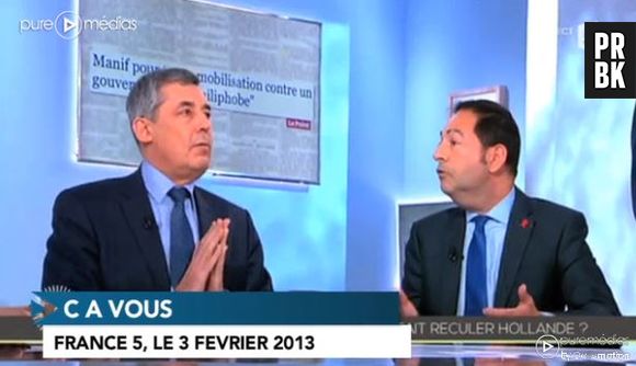 Henri Guaino claque la porte du plateau de C à Vous le 3 février 2014 sur France 5