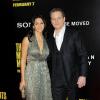 Matt Damon et sa femme Luciana Barroso sur le tapis rouge du film The Monuments Men, le 4 février 2014 à New-York